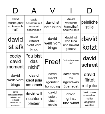 Schnabelbingo Card