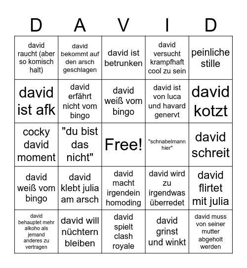 Schnabelbingo Card