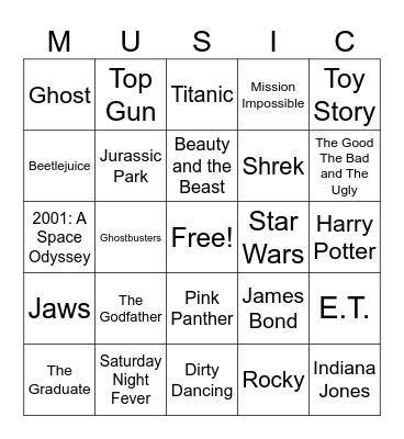 Movies Bingo Card