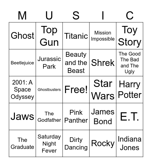 Movies Bingo Card