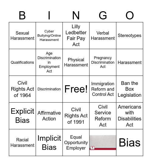 ON THE JOB Bingo Card