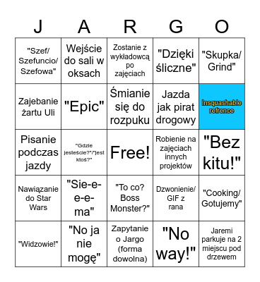Jaremi Bingo Card