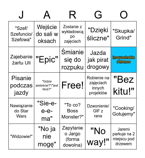 Jaremi Bingo Card