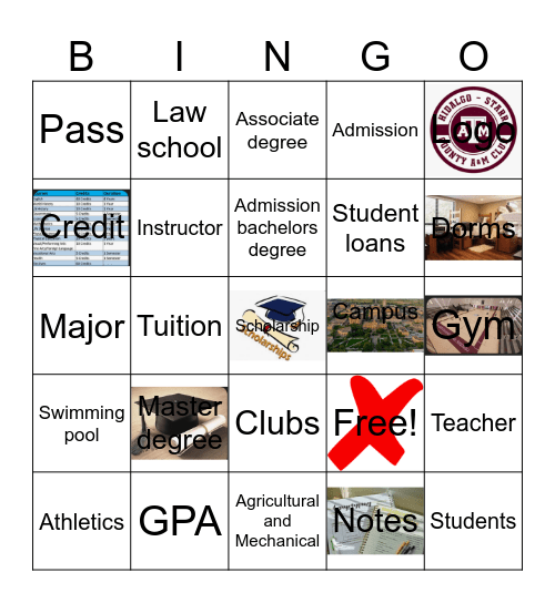 Alexander M.           Texas A & M Bingo Card