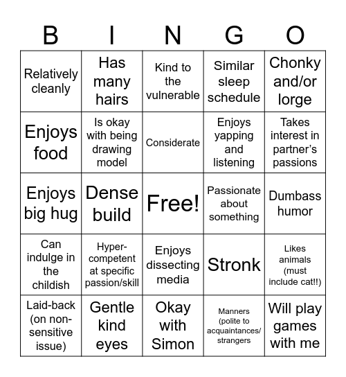 Are u              type? Bingo Card