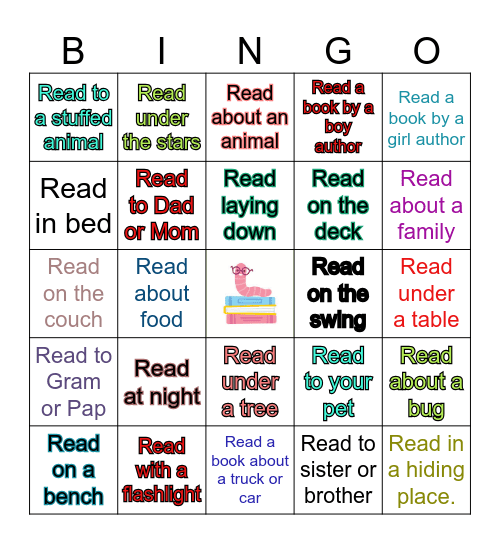 Summer Reading Fun Bingo Card