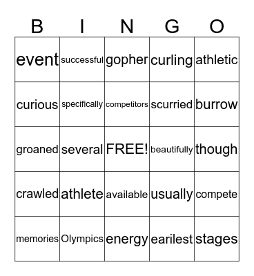 3rd Grade Spring Bingo Card