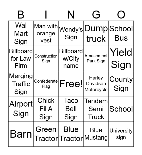 Moultrie Bingo Card