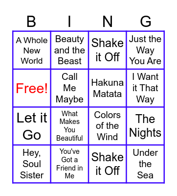 Bing Bonanza Bingo Card