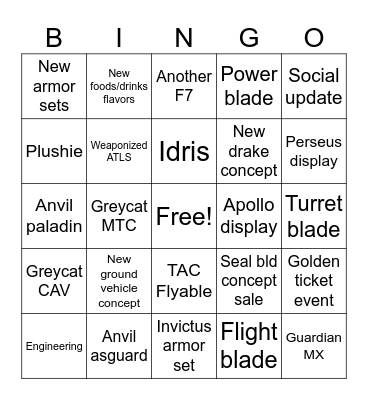 Fleetweek 2955 Bingo Card