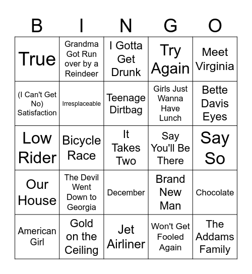 1 year of Music Bingo! Bingo Card