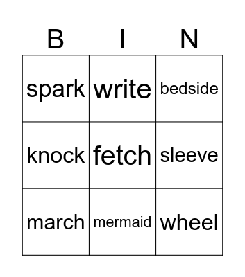 Skills 7 Bingo Card