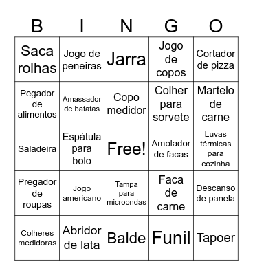 Chá de Cozinha - Natália Bingo Card