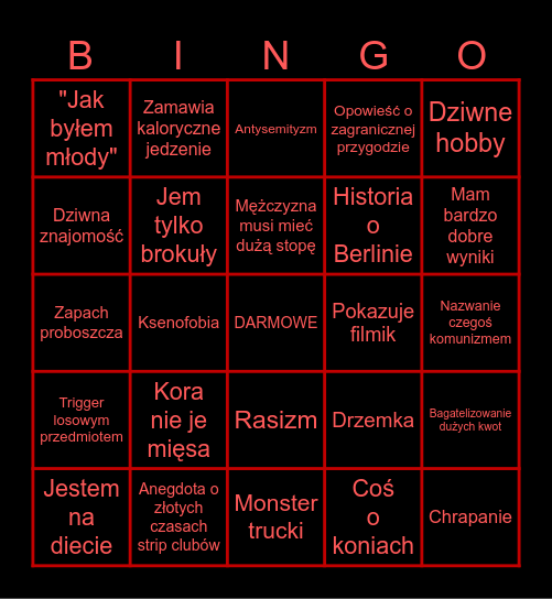Krzysztof BINGO Card