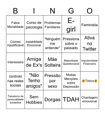 Bingo de Red flags Bingo Card