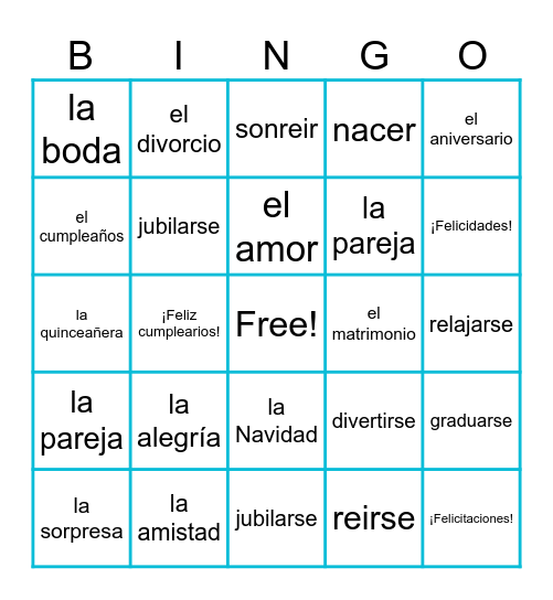 LAS FIESTAS Bingo Card