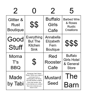 LNO FRIDAY SHOPPING CARD Bingo Card