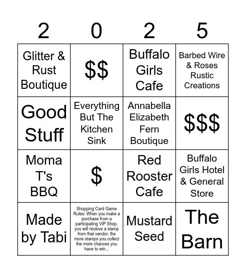 LNO FRIDAY SHOPPING CARD Bingo Card