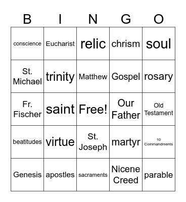 End of Year Bingo Card