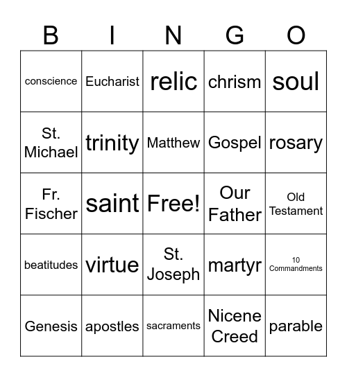 End of Year Bingo Card