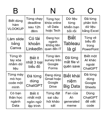 Ice-Breaking Bingo Card
