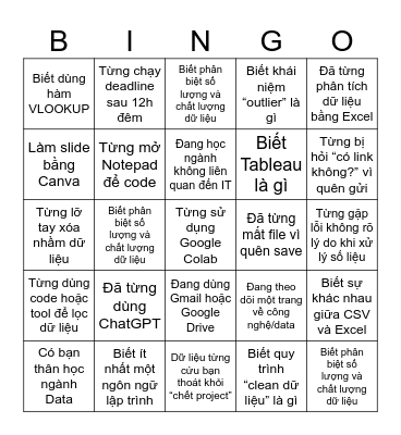 Ice-Breaking Bingo Card