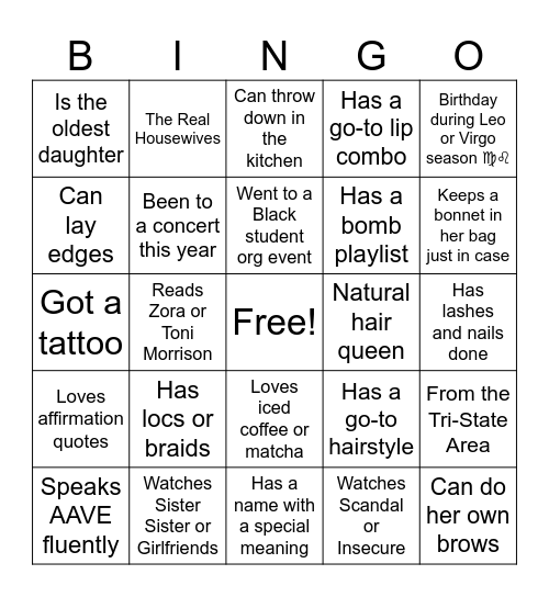Da GirlZ TalK Bingo Card