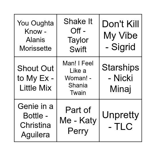 Game Five Bingo Card