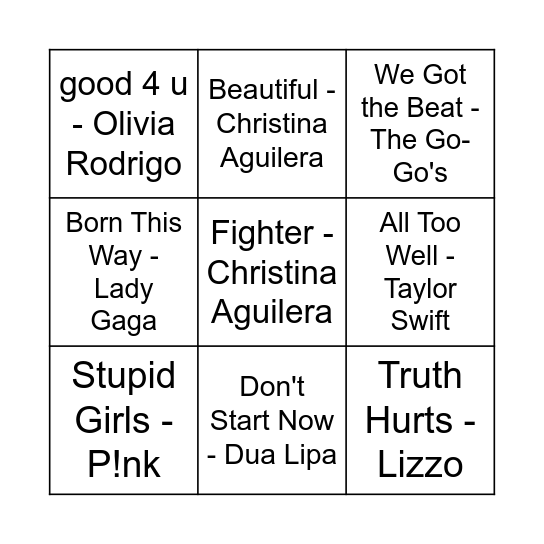 Game Six Bingo Card