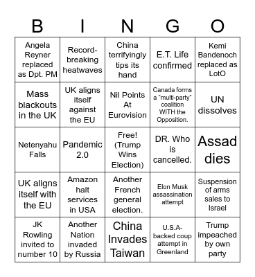 2025-2027 Bingo Card