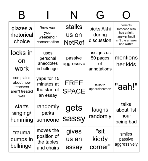 Horwath AP Lang BINGO Card