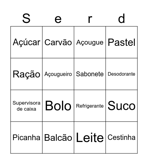 Mercado Bingo Card