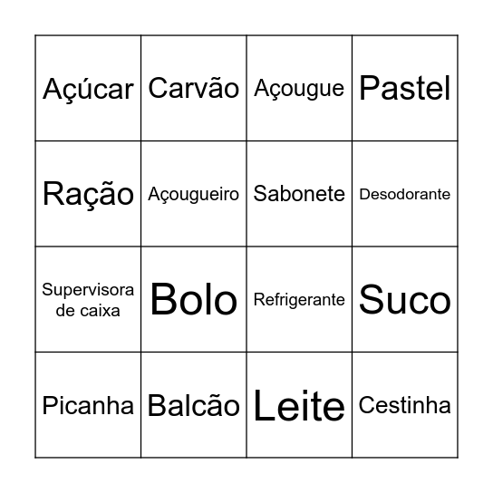 Mercado Bingo Card