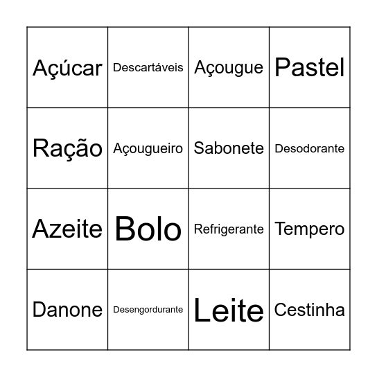 Mercado Bingo Card