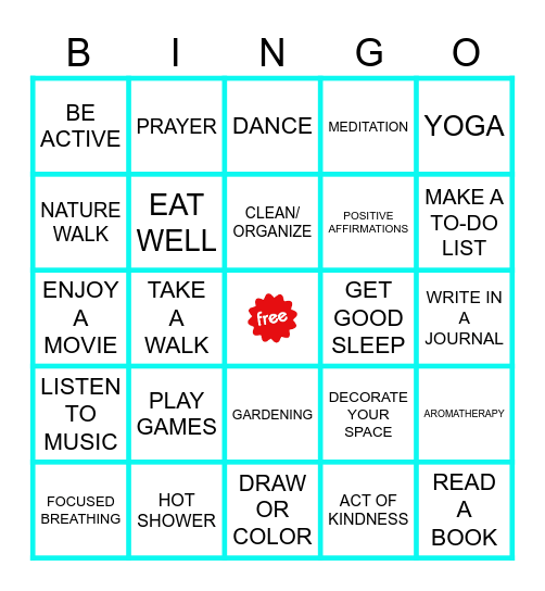 STRESS BINGO Card