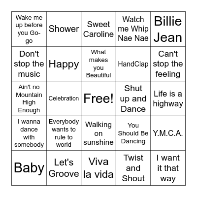 Music Bingo! Bingo Card