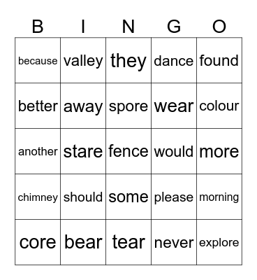 Unit 4 Bingo Card