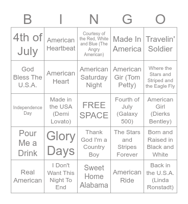 6/29 - 6/30/2025 🇺🇸 Bingo Card
