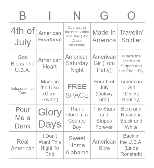 6/29 - 6/30/2025 🇺🇸 Bingo Card
