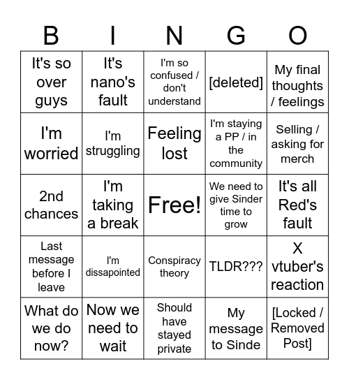 r/sinder Bingo Card