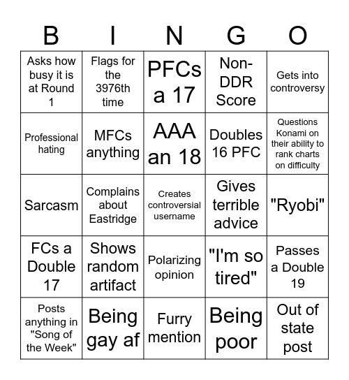 Shilo Bingo Card