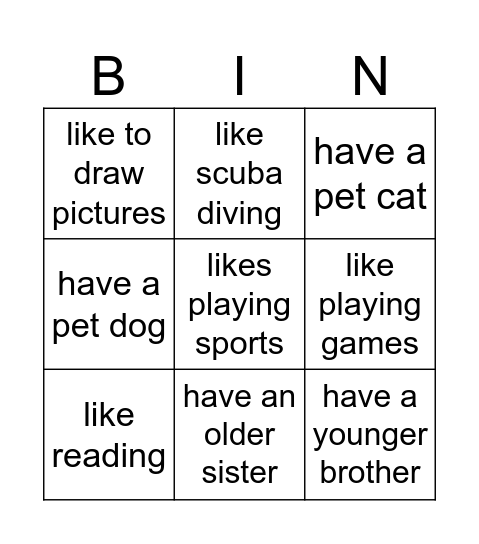 Find Someone Who ... Bingo Card