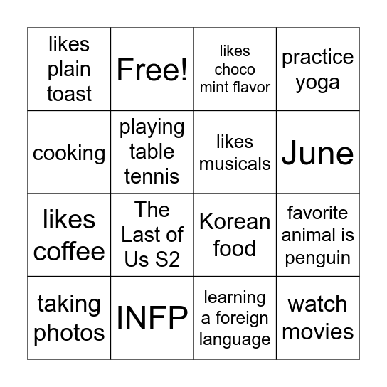 Carm's Bingo Card Bingo Card