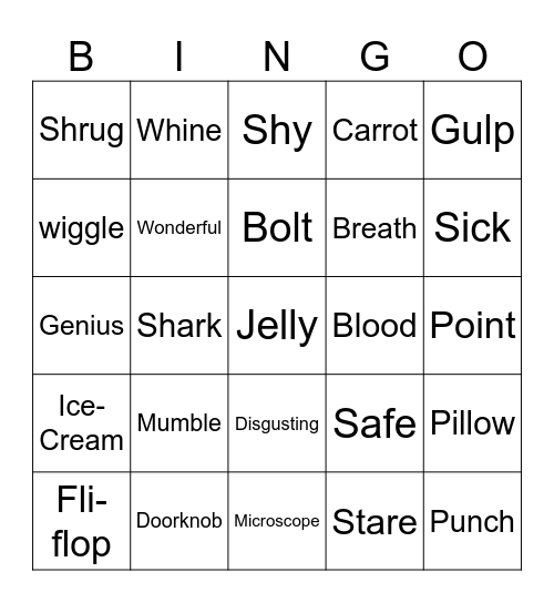 Tooth Trouble Bingo Card