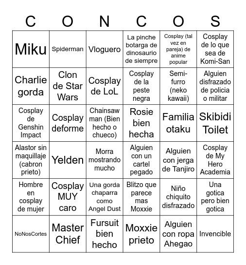 Concomi Bingo Card