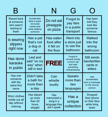 FUN FACTS Bingo Card