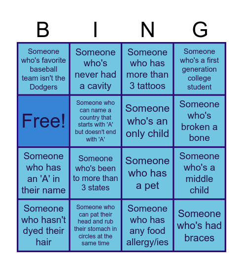 Get to Know Your Neighbors Bingo Card