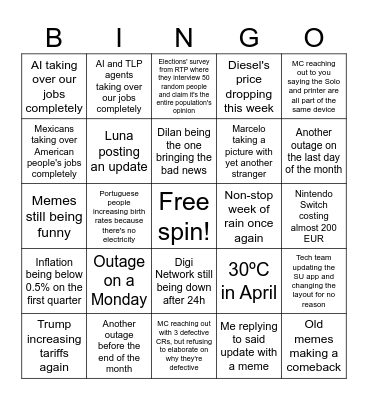 The SumUp Bingo Card
