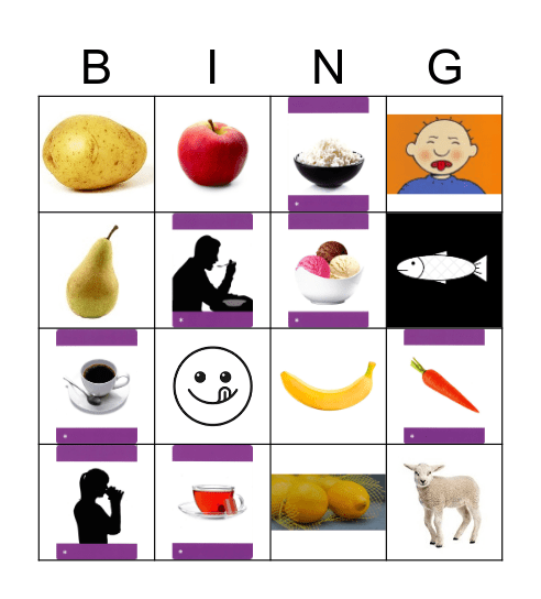 Eten en drinken Bingo Card