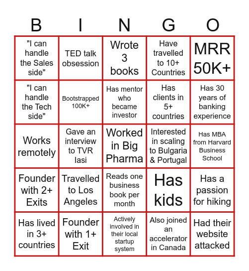 Startup Bingo - Rubik Scale (Dan) Bingo Card